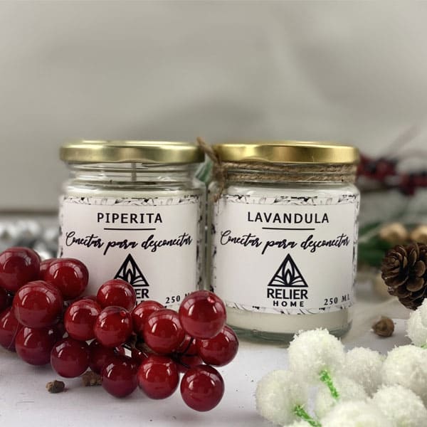 Set de dos velas aromática para relajación