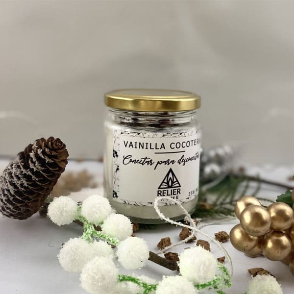 Vela aromática de vainilla y coco